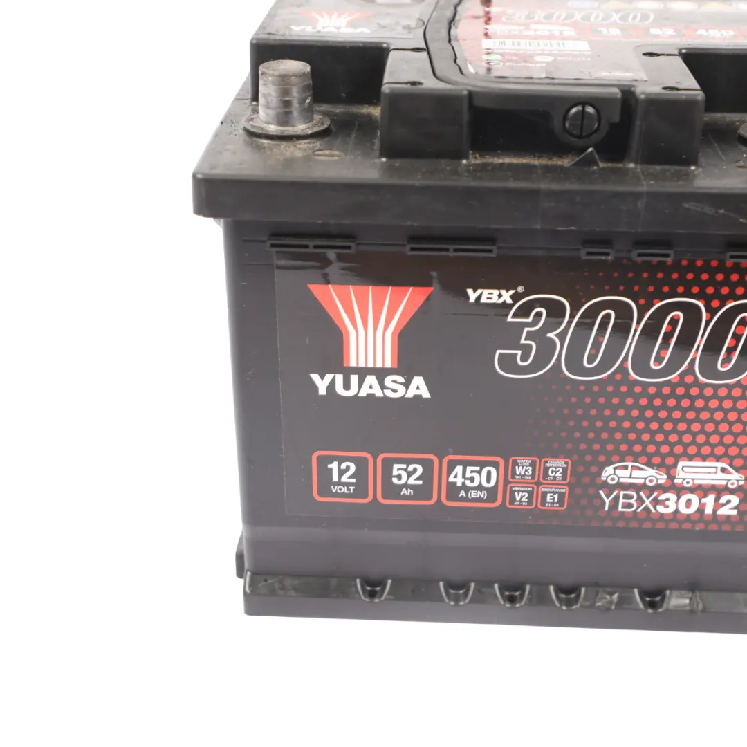 YUASA YBX 3000 Car Accumulator Battery Electrical Unit 52Ah 450A 12V YBX3012 to with Part number YUASA-52AH YUASA YBX 3000 Car Accumulator Battery Electrical Unit 52Ah 450A 12V YBX3012 - SKU YUASA-52AH - Part number YUASA-52AH