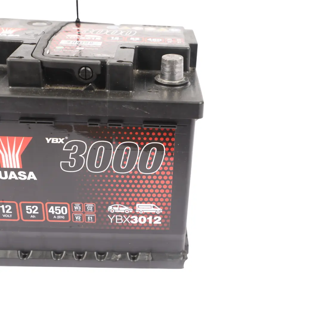  YUASA YBX 3000 Car Accumulator Battery Electrical Unit 52Ah 450A 12V YBX3012 - SKU YUASA-52AH - Part number YUASA-52AH