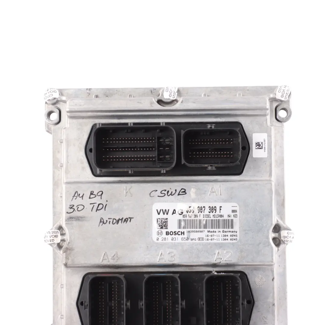5F 3.0 TDI CSWB 218 HP Engine Control Module Automatic to Audi A4 B9 A5 with Part number 059907309F Audi A4 B9 A5 5F 3.0 TDI CSWB 218 HP Engine Control Module Automatic - SKU 059907309F - Part number 059907309F