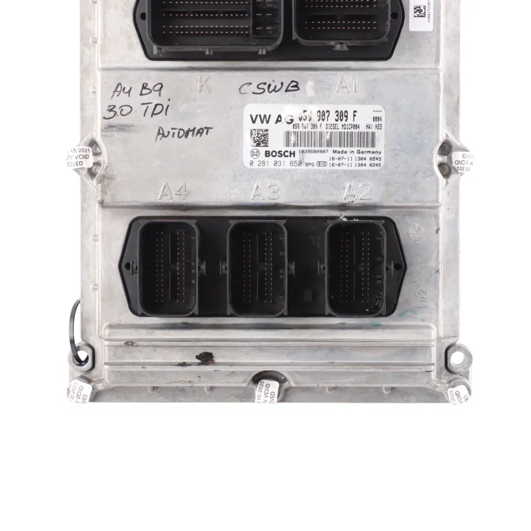 Audi A4 B9 A5 5F 3.0 TDI CSWB 218 HP Engine Control Module Automatic - SKU 059907309F - Part number 059907309F