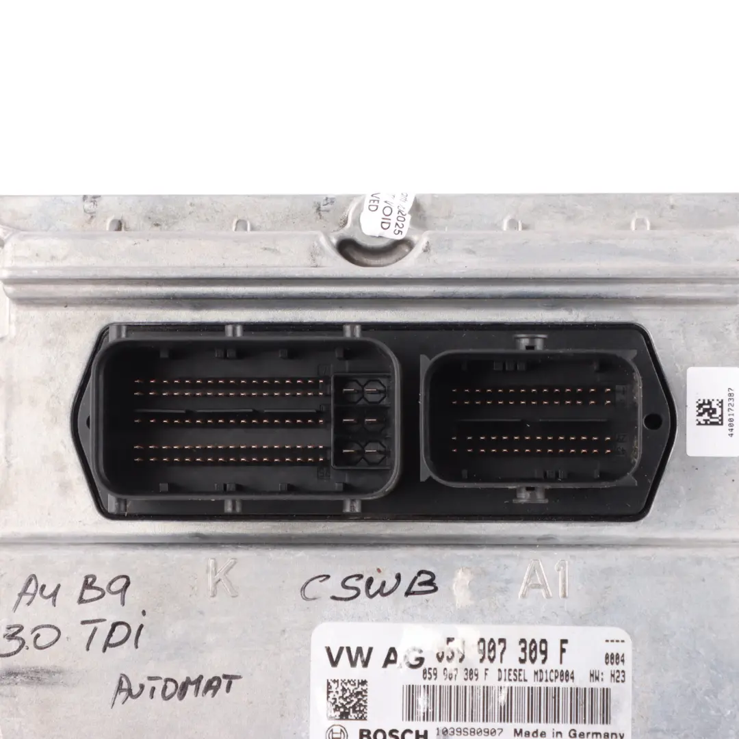 Audi A4 B9 A5 5F 3.0 TDI CSWB 218 HP Engine Control Module Automatic - SKU 059907309F - Part number 059907309F
