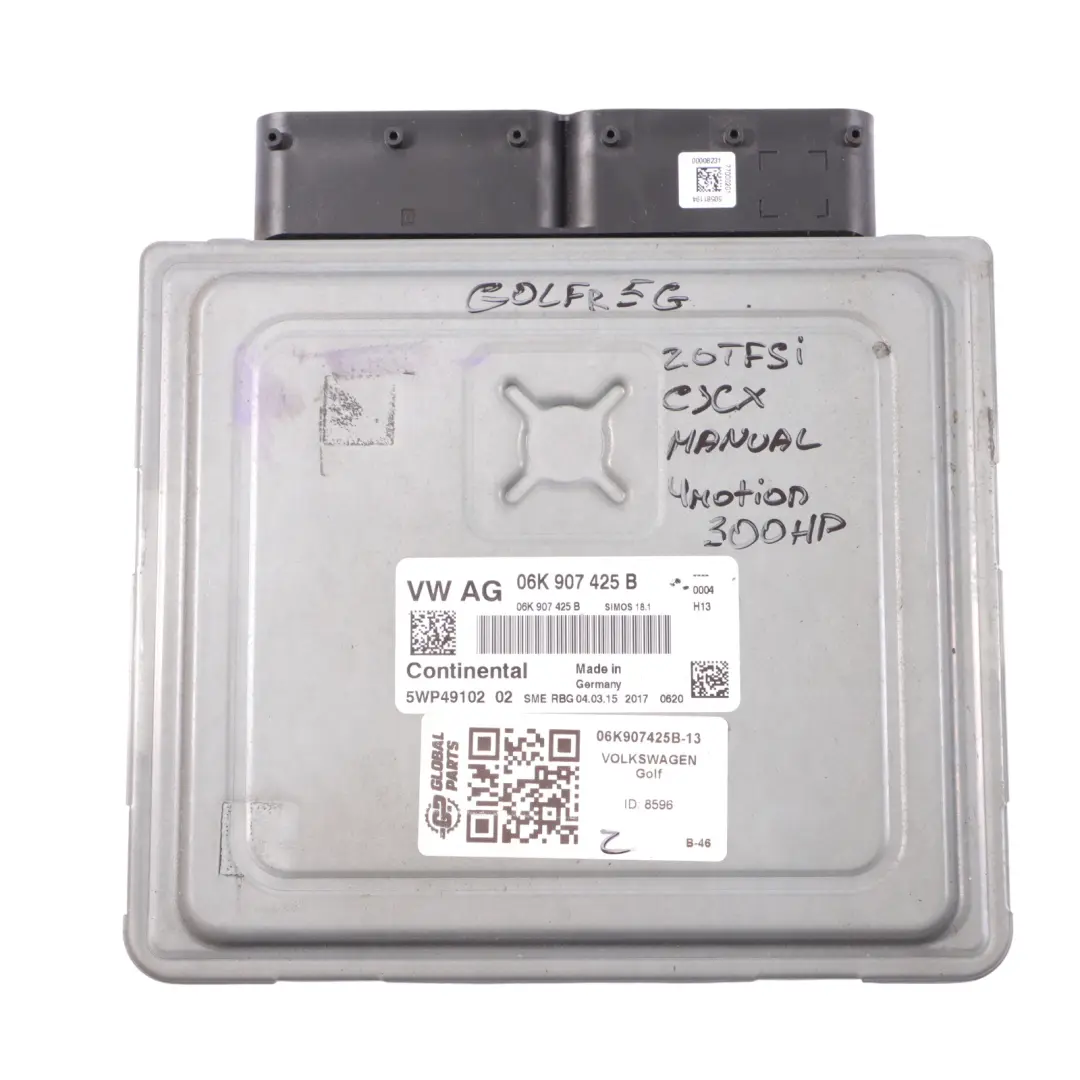 Volkswagen Golf VII R 2.0TSI CJXC 300HP Motor Steuer ECU Kit Manuel - SKU 06K907425B-13 - Teilenummer 06K907425B