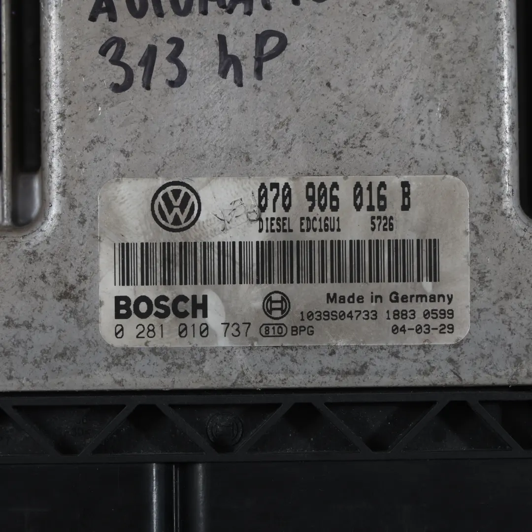 AJS 313HP Motor Steuer Gerät Automatik für Volkswagen Phaeton 3D 5.0 V10 mit Teilenummer 070906016B Volkswagen Phaeton 3D 5.0 V10 AJS 313HP Motor Steuer Gerät Automatik - SKU 070906016B - Teilenummer 070906016B