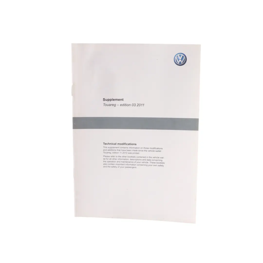 Volkswagen VW Touareg 7P Owner's Handbook Manual Book Pouch Case Wallet Set - SKU 1125R1TOU20 - Part number 1125R1TOU20