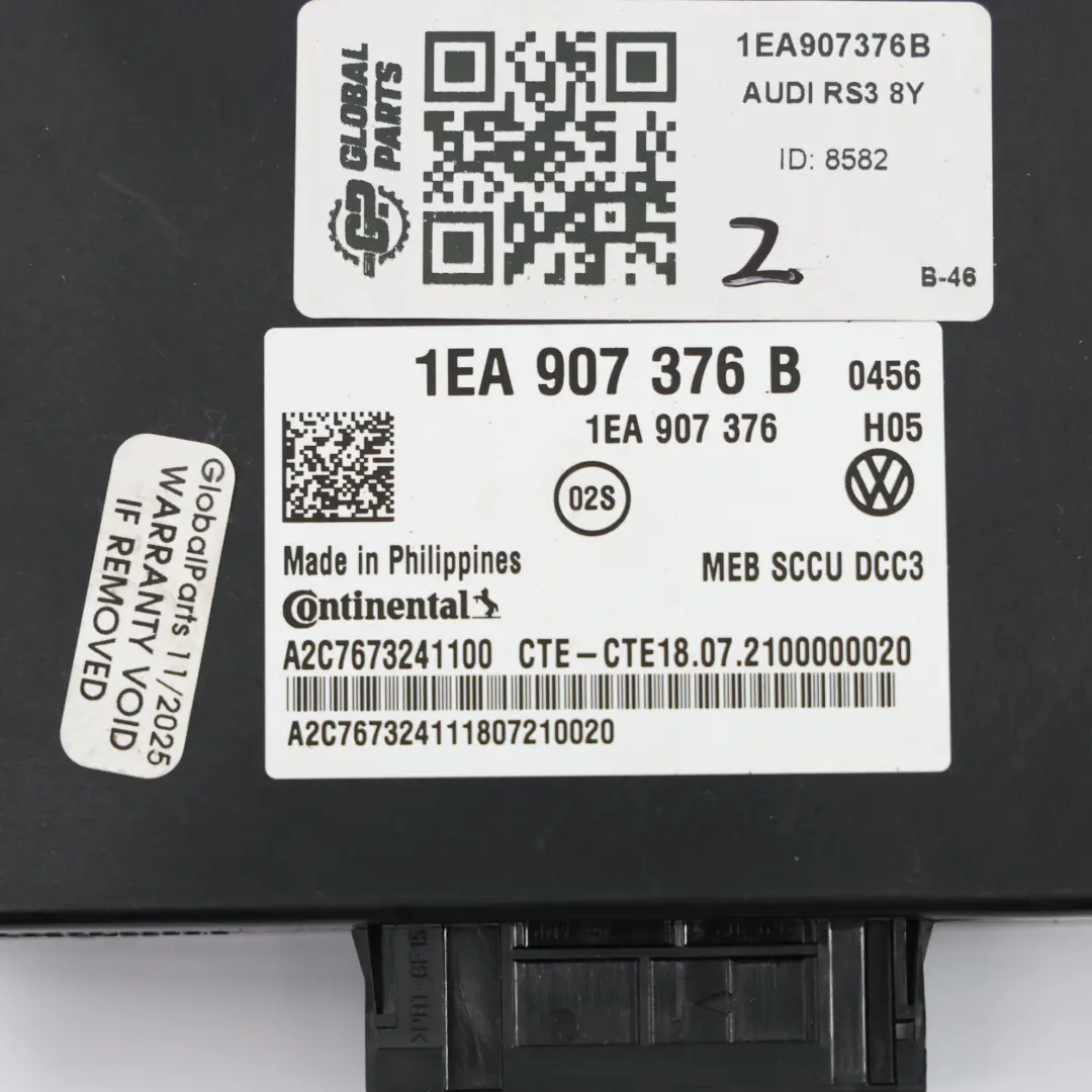 Audi A3 S3 8Y Moduł Sterownik Amortyzatorów Tylnych ECU - SKU 1EA907376B - Numer Części 1EA907376B