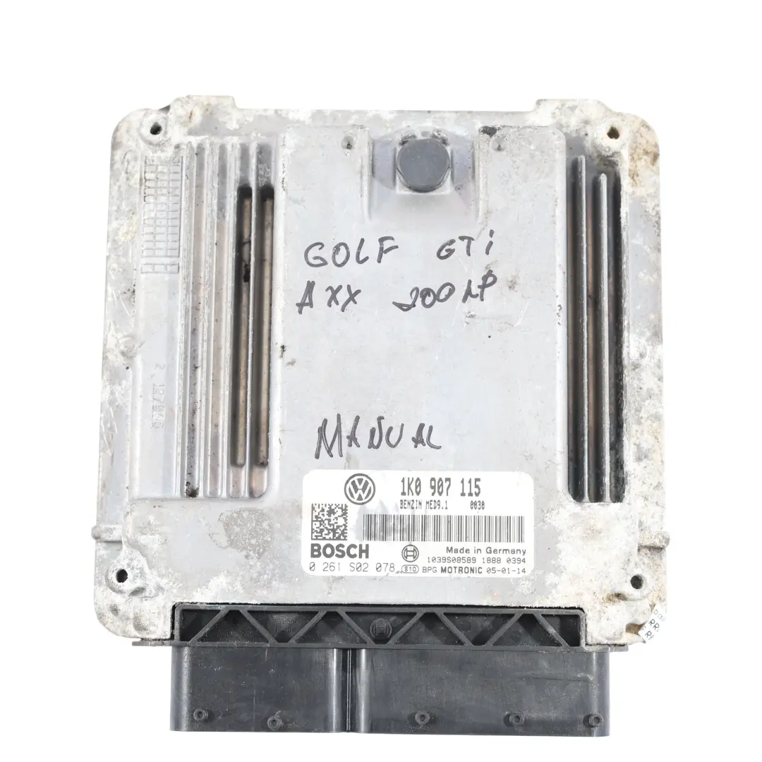 Volkswagen Golf V GTI 2.0 TFSI AXX 200HP Engine Control ECU Kit Manual - SKU 1K0907115 - Part number 1K0907115
