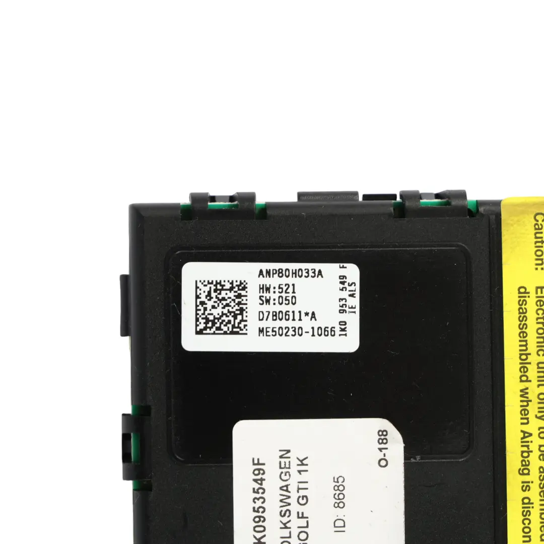 MK5 Module De Commande De Colonne De Direction pour VW Volkswagen Golf à propos du numéro de pièce 1K0953549F VW Volkswagen Golf MK5 Module De Commande De Colonne De Direction - SKU 1K0953549F - Numéro de pièce 1K0953549F