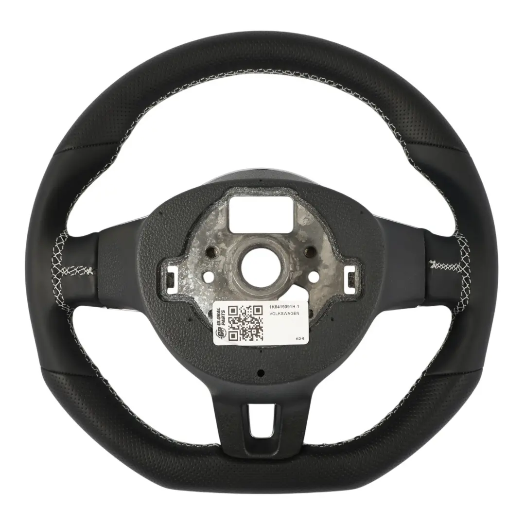 Steering Wheel NEW Black Leather White Threads to VW Volkswagen Scirocco with Part number 1K8419091H VW Volkswagen Scirocco Steering Wheel NEW Black Leather White Threads - SKU 1K8419091H-1 - Part number 1K8419091H