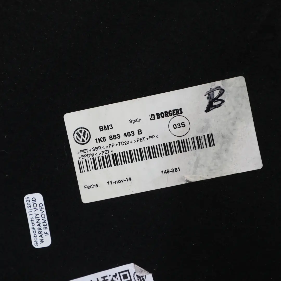 Mk3 Boot Kofferraum Bodenplatte Abdeckung Liner für Volkswagen Scirocco mit Teilenummer 1K8863463B Volkswagen Scirocco Mk3 Boot Kofferraum Bodenplatte Abdeckung Liner - SKU 1K8863463B - Teilenummer 1K8863463B