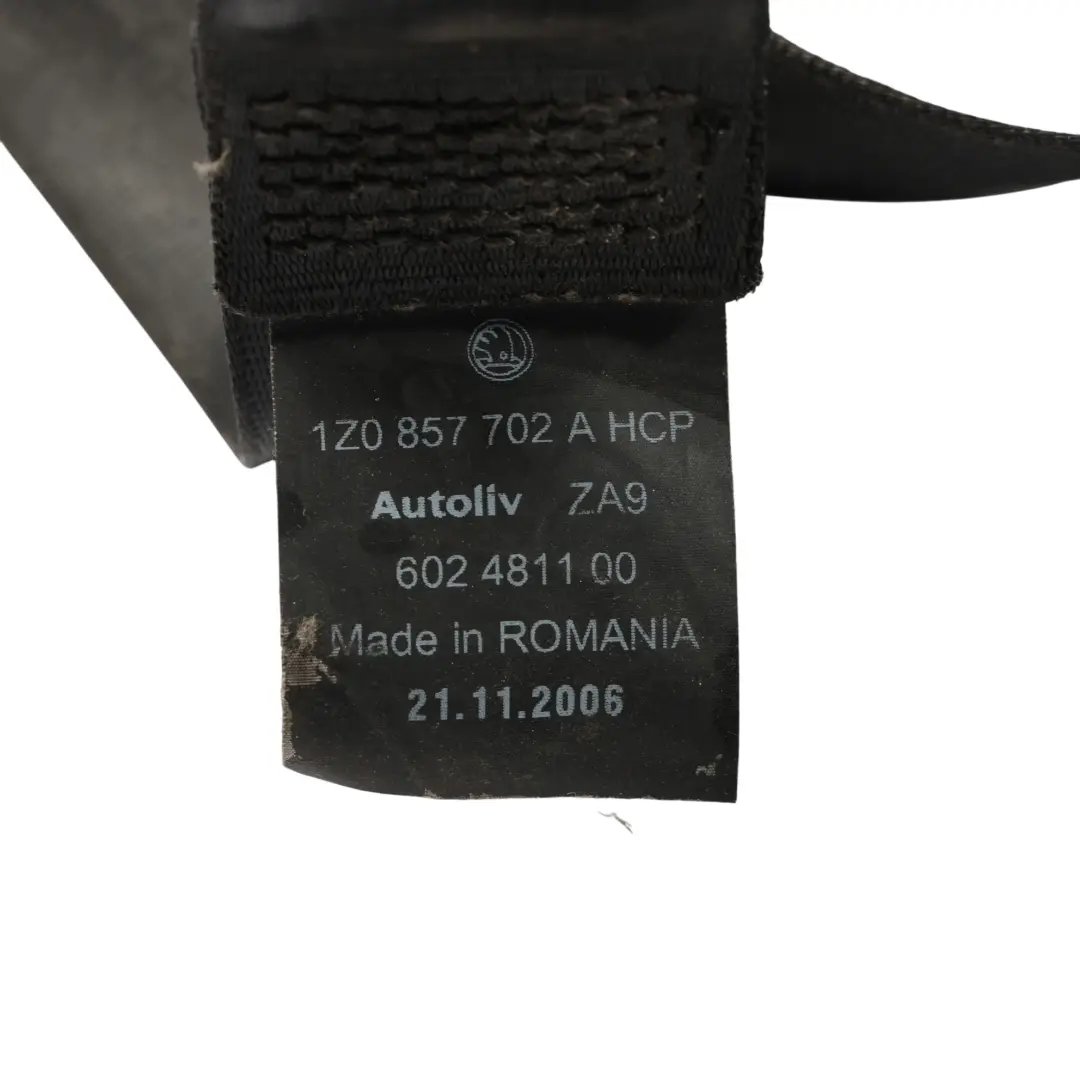 Skoda Octavia Mk2 1Z Seat Belt Seatbelt Front Right O/S Side - SKU 1Z0857702A - Part number 1Z0857702A
