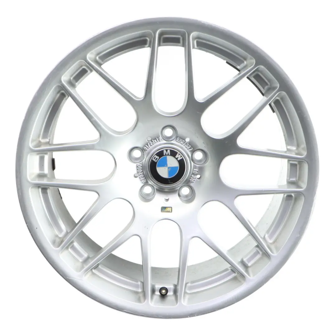 Hinten Silberne Alufelge 19" 9.5J ET:27 M Styling 163 für BMW E46 M3 mit Teilenummer 2282999 BMW E46 M3 Hinten Silberne Alufelge 19" 9.5J ET:27 M Styling 163 - SKU 2282999-1 - Teilenummer 2282999