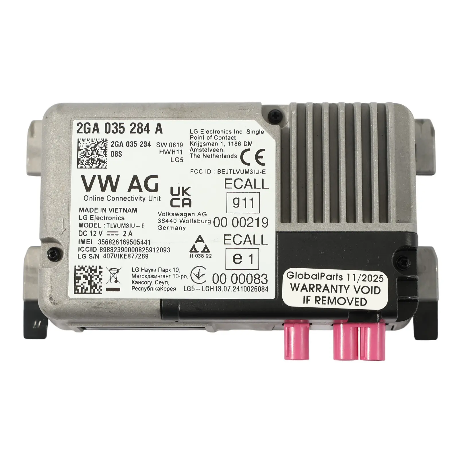 Seat Ibiza KJ1 VW Polo MK6 Servizi Online Modulo Controllo Unità ECU 2GA035284A