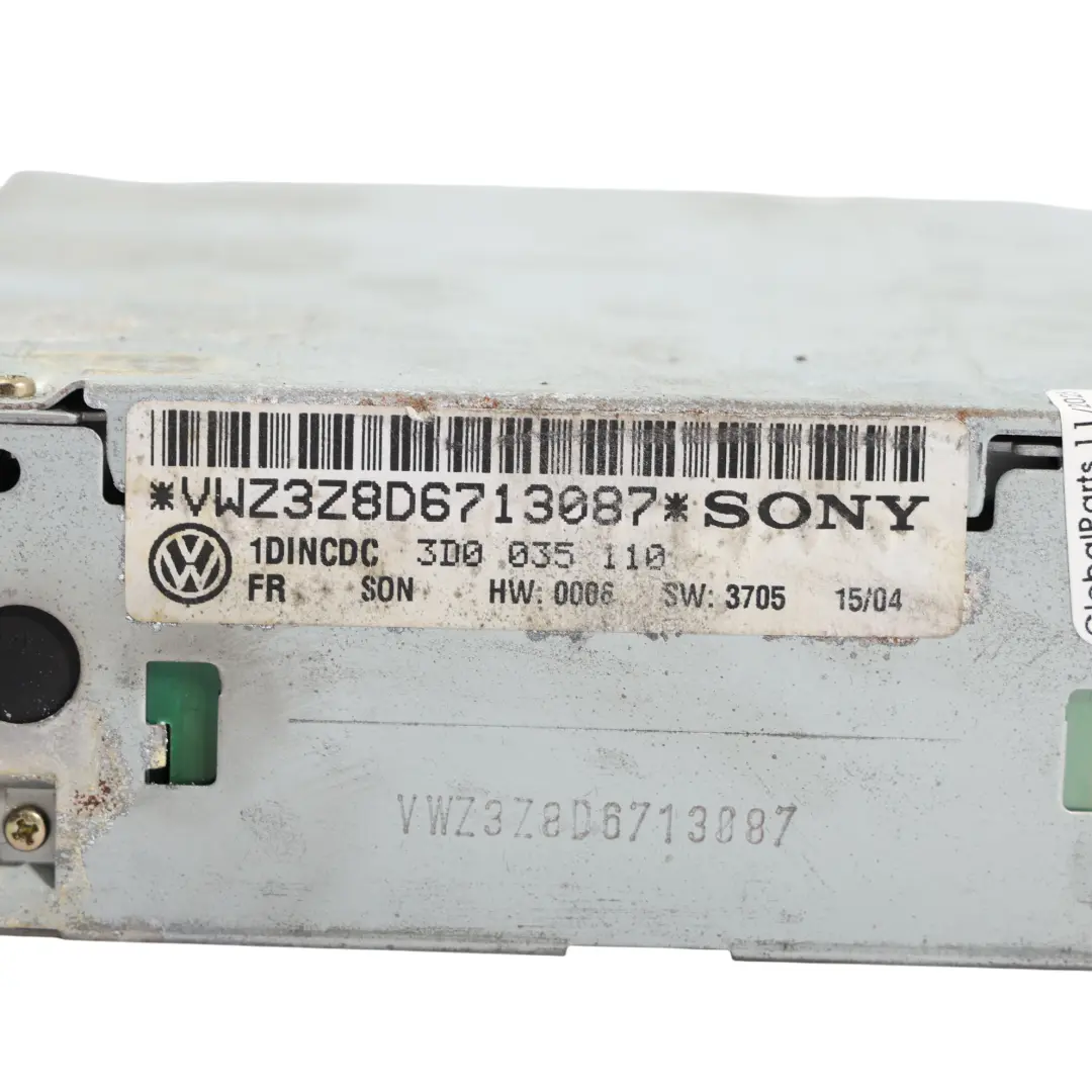 Volkswagen VW Phaeton 3D GP0 Changeur CD 6 Disques Multichanger - SKU 3D0035110 - Numéro de pièce 3D0035110