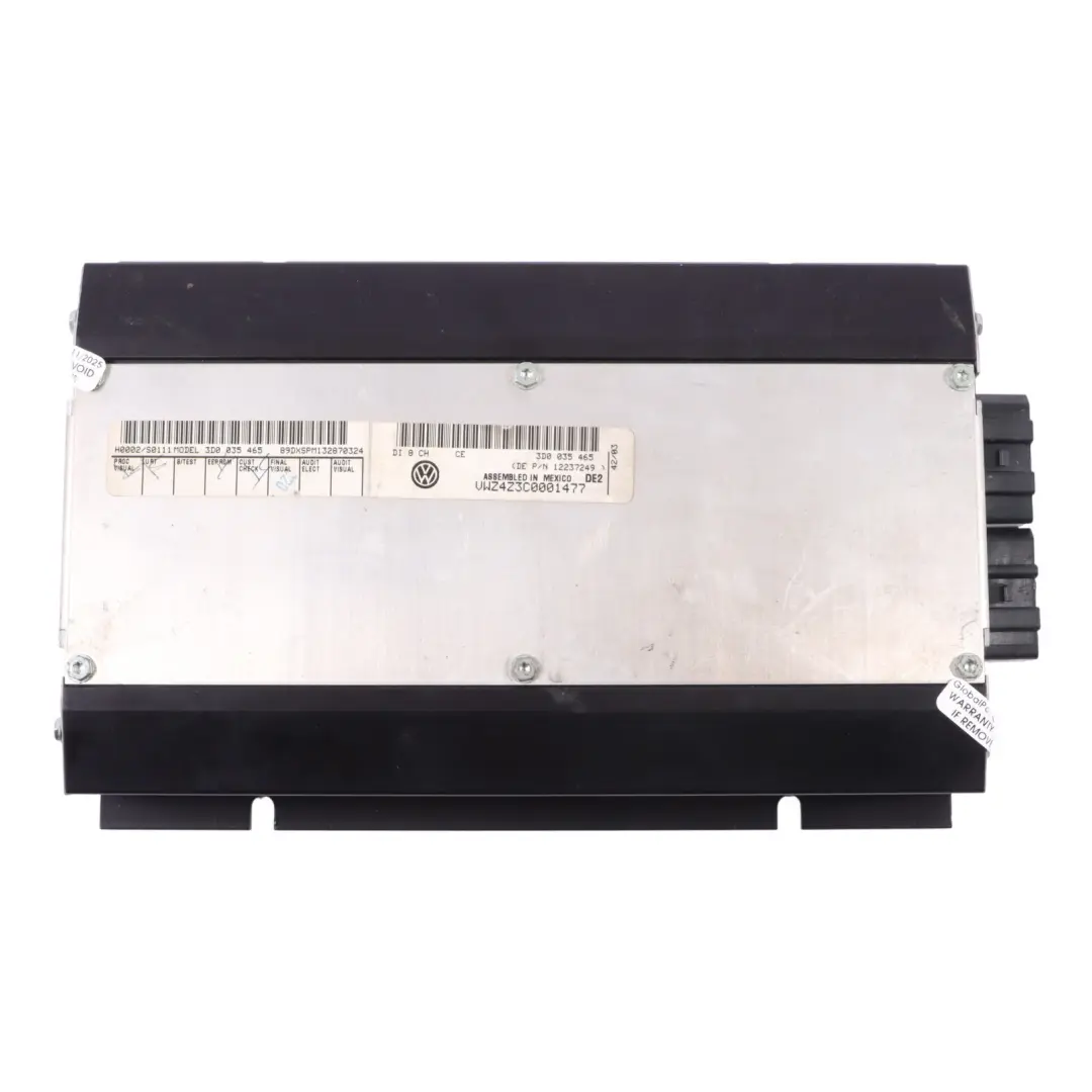 VW Volkswagen Phaeton Mk1 Mulitmedia Audio Sound System Amplifier Unit - SKU 3D0035465 - Part number 3D0035465