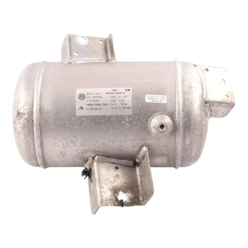 Suspension Pressure Reservoir Tank to Volkswagen Phaeton 3D Air with Part number 3D0616201 Volkswagen Phaeton 3D Air Suspension Pressure Reservoir Tank - SKU 3D0616201 - Part number 3D0616201