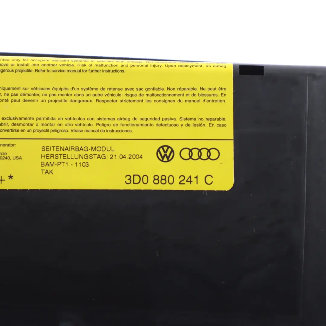 GP0 Air Module Front Seat Left N/S to Volkswagen VW Phaeton 3D with Part number 3D0880241C Volkswagen VW Phaeton 3D GP0 Air Module Front Seat Left N/S - SKU 3D0880241C - Part number 3D0880241C