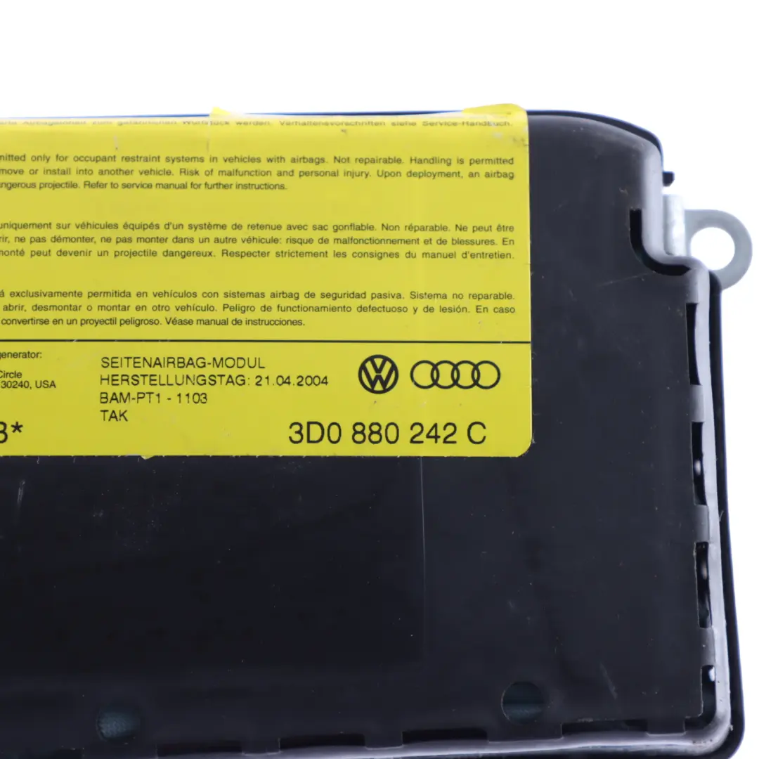 Volkswagen VW Phaeton 3D GP0 Air Module Front Seat Right O/S - SKU 3D0880242C - Part number 3D0880242C