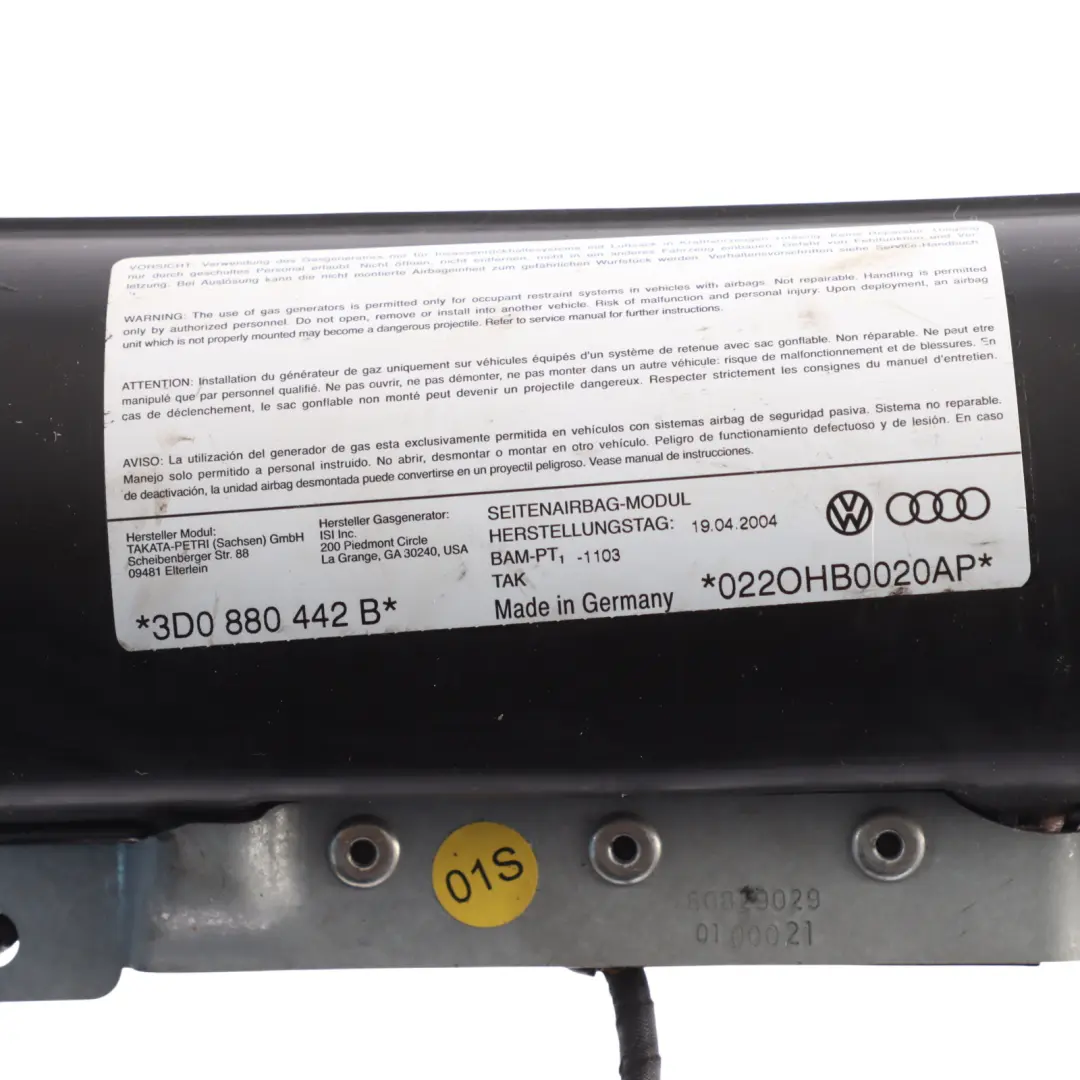 VW Volkswagen Phaeton 3D Rear Seat Air Module Unit Right O/S Side - SKU 3D0880442B - Part number 3D0880442B