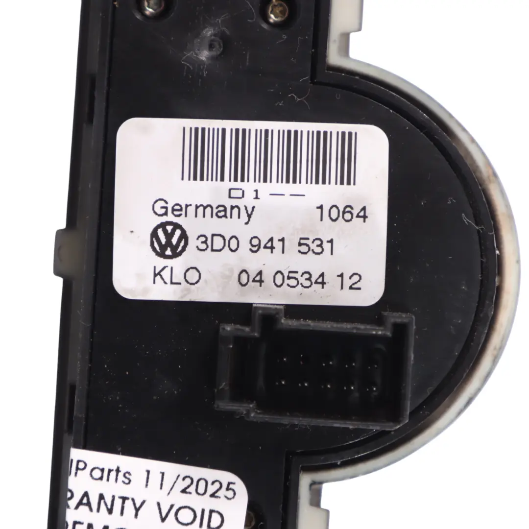 VW Volkswagen Phaeton Mk1 Headlight Fog Lamp Switch Control Panel - SKU 3D0941531 - Part number 3D0941531