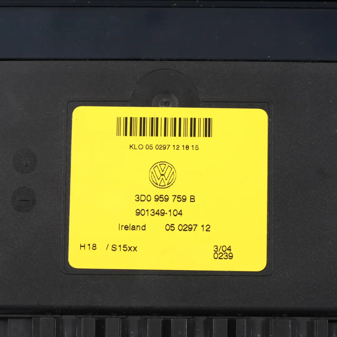 VW Phaeton 3D Unidad Control Del Asiento ECU Lado Delantero Pasajero - SKU 3D0959759B - Número de pieza 3D0959759B