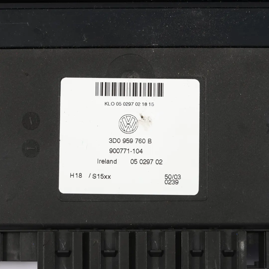 Control Unit ECU Front Driver's Side to VW Volkswagen Phaeton 3D Seat with Part number 3D0959760B VW Volkswagen Phaeton 3D Seat Control Unit ECU Front Driver's Side - SKU RHD-3D0959760B - Part number 3D0959760B