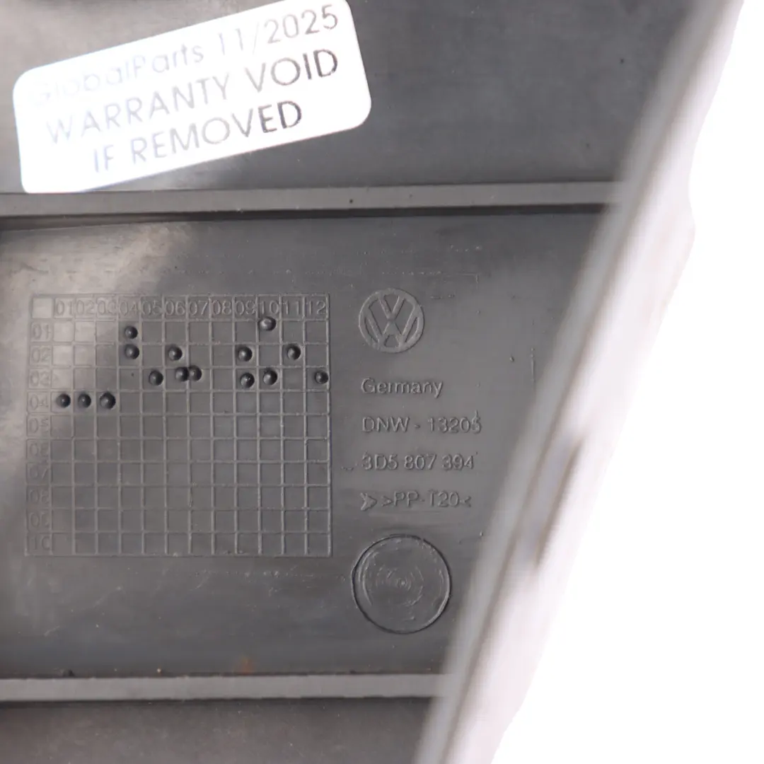 Bumper Guide Bracket Support Right O/S to Volkswagen Phaeton 3D Rear with Part number 3D5807394 Volkswagen Phaeton 3D Rear Bumper Guide Bracket Support Right O/S - SKU 3D5807394 - Part number 3D5807394