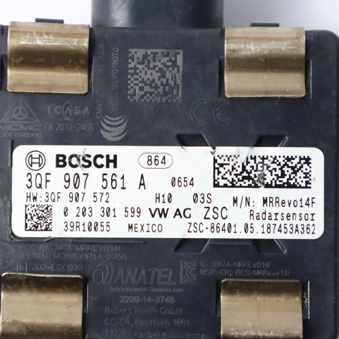 Moduł Radar Sensor Odległości Distronic do Volkswagen VW Golf 7 o numerze 3QF907561A Volkswagen VW Golf 7 Moduł Radar Sensor Odległości Distronic - SKU 3QF907561A - Numer Części 3QF907561A