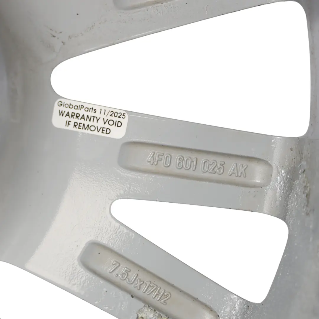 Audi A4 B6 B7 Felga Aluminiowa Srebrna 17" 7,5J ET:45 - SKU 4F0601025AK-1 - Numer Części 4F0601025AK