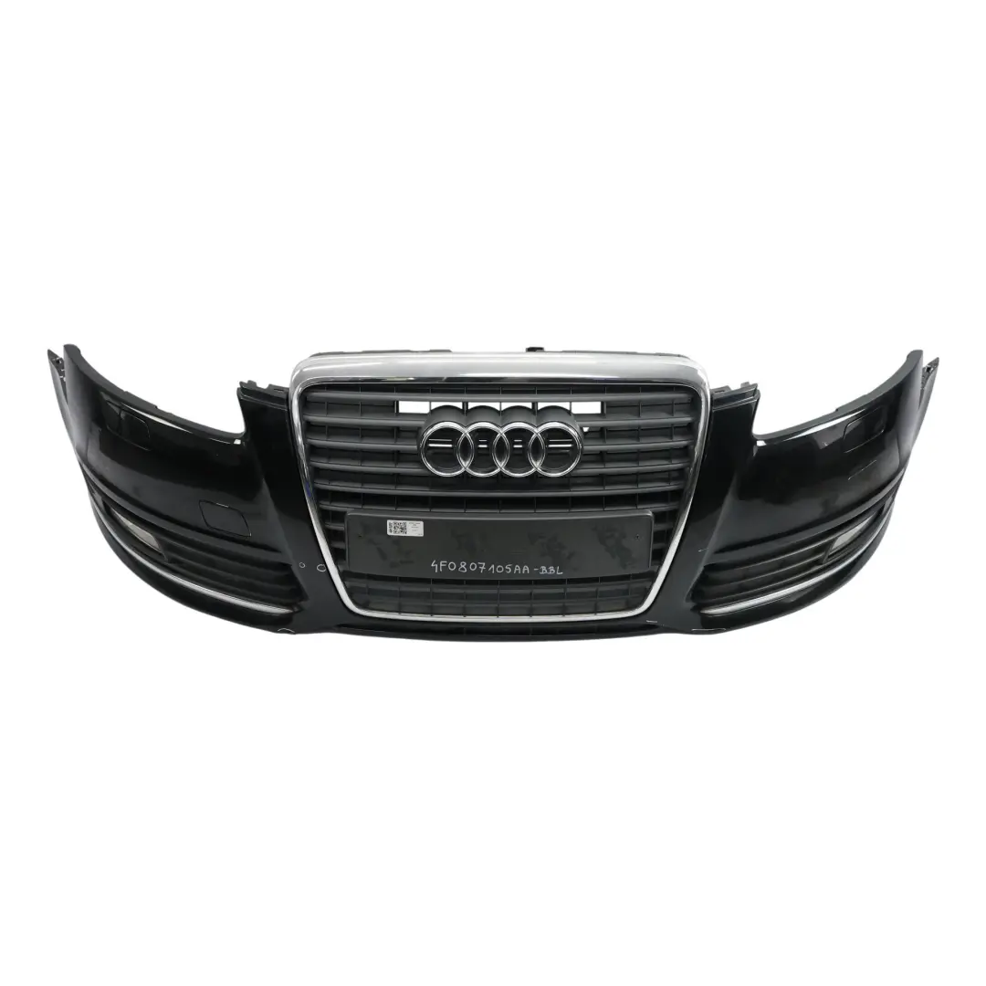 Front Bumper Trim Panel Cover Brilliant Black Metallic - Y9B to Audi A6 C6 with Part number 4F0807105AA Audi A6 C6 Front Bumper Trim Panel Cover Brilliant Black Metallic - Y9B - SKU 4F0807105AA-BBL - Part number 4F0807105AA