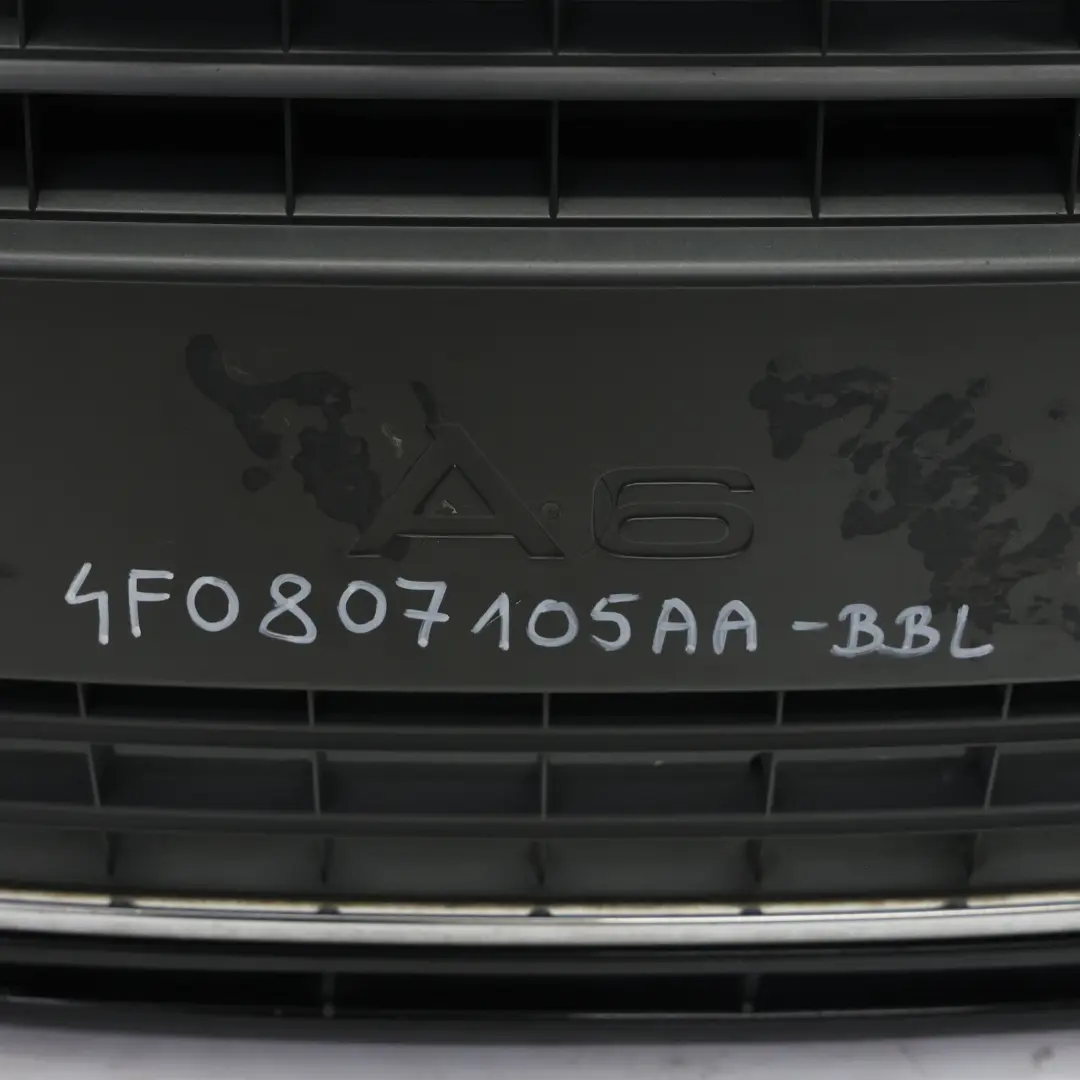 Front Bumper Trim Panel Cover Brilliant Black Metallic - Y9B to Audi A6 C6 with Part number 4F0807105AA Audi A6 C6 Front Bumper Trim Panel Cover Brilliant Black Metallic - Y9B - SKU 4F0807105AA-BBL - Part number 4F0807105AA