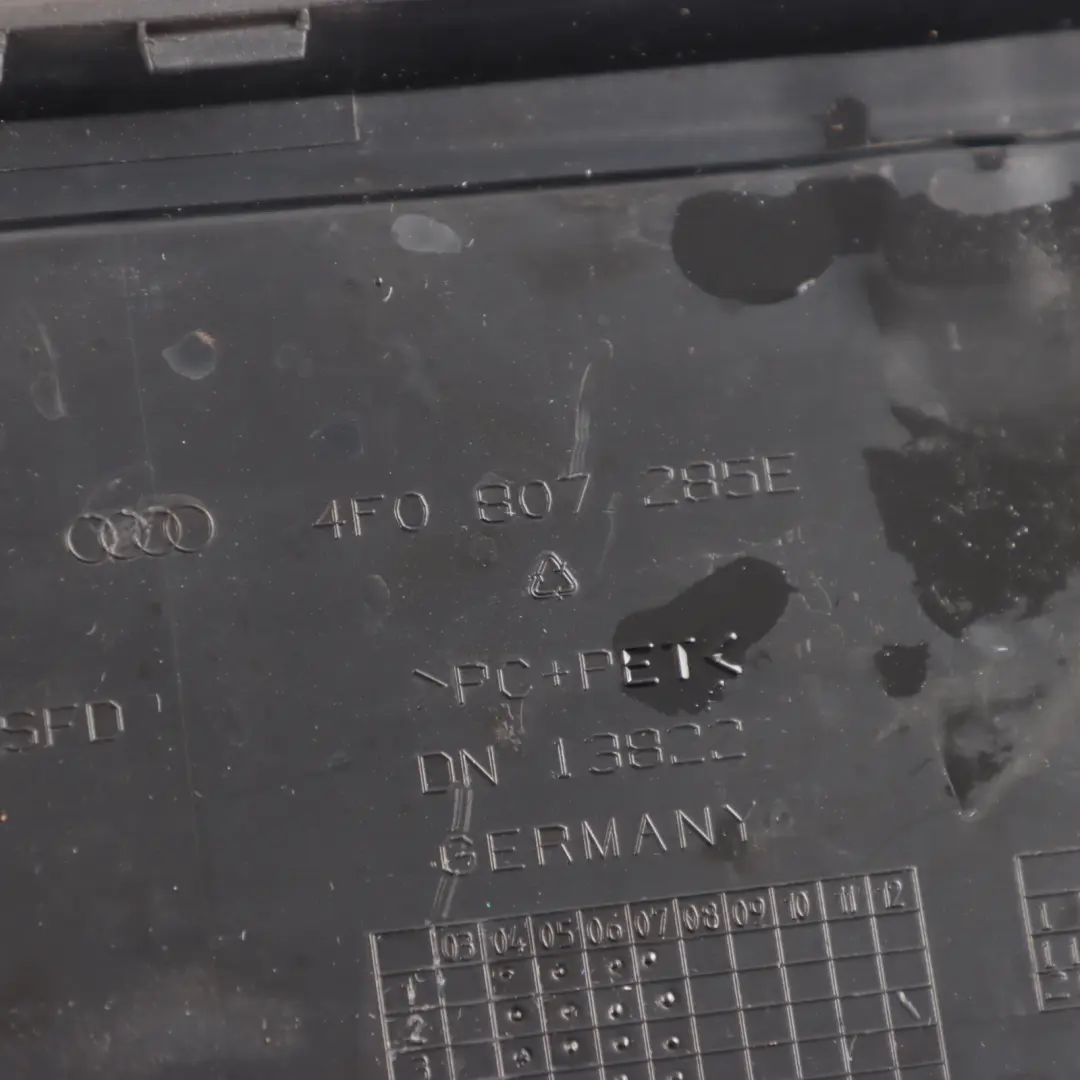 Audi A6 C6 Front Bumper License Plate Holder Mount Bracket Support - SKU 4F0807285E - Part number 4F0807285E