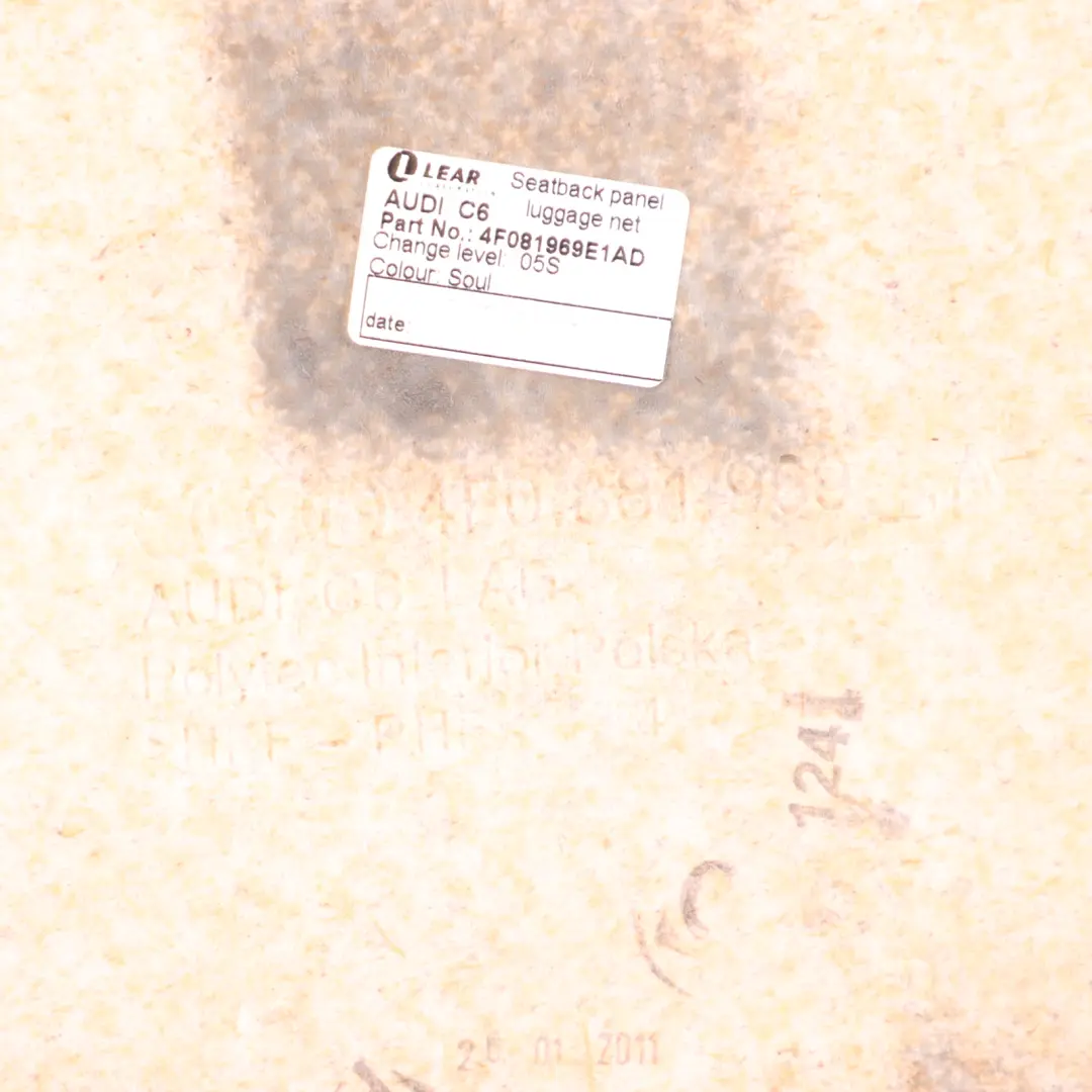 Audi Q7 4L Cache dossier siège avant Gauche Droite Panel - SKU 4F0881969C - Numéro de pièce 4F0881969C