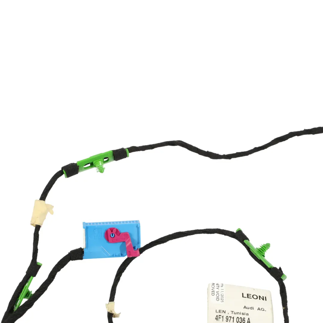 Audi A6 C6 Front Passenger Door Wiring Left N/S Harness Loom Cable - SKU 4F1971036A - Part number 4F1971036A