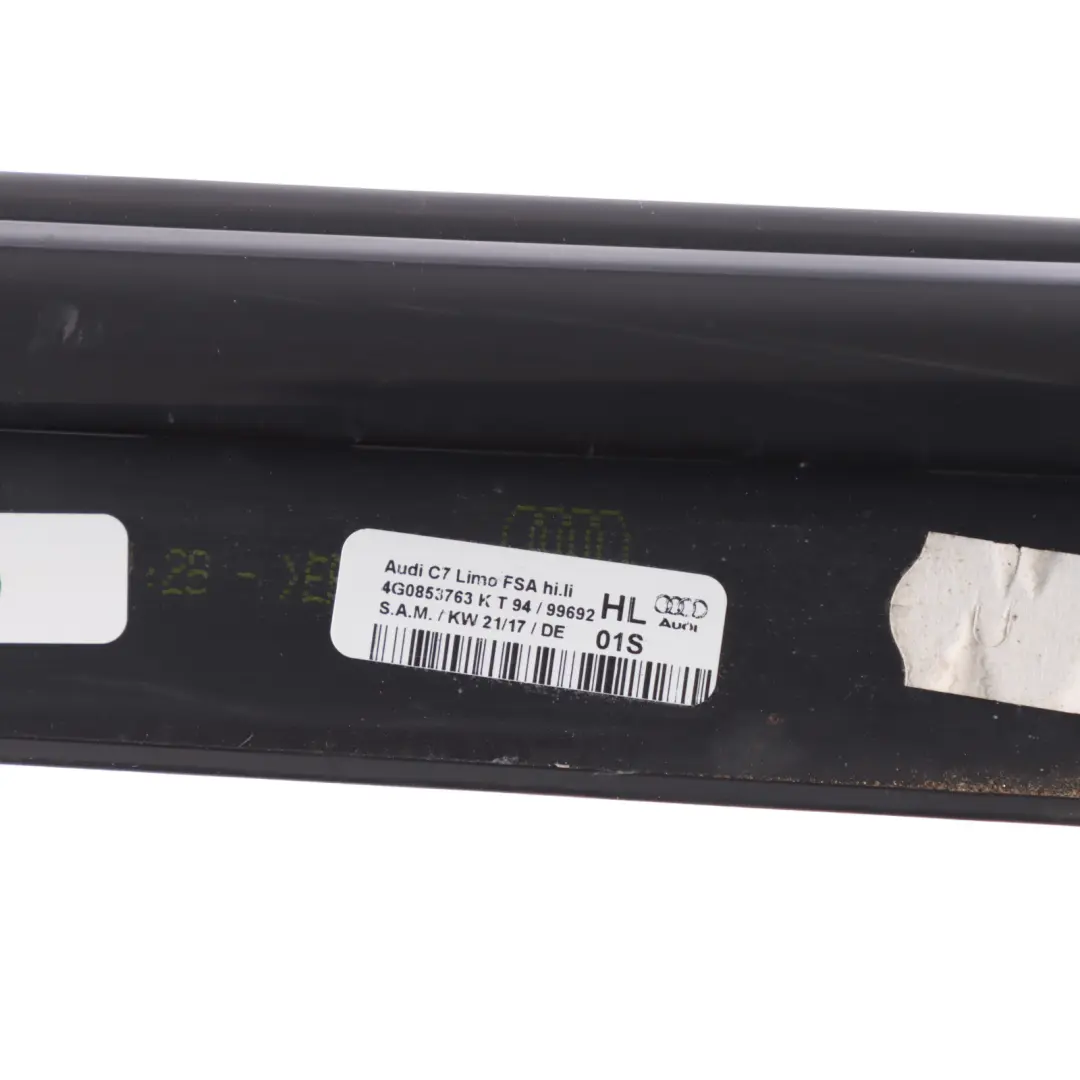 Window Seal Door Rear Left N/S Sealing Gasket Strip High Gloss Black to Audi RS6 C7 with Part number 4G0853763D Audi RS6 C7 Window Seal Door Rear Left N/S Sealing Gasket Strip High Gloss Black - SKU 4G0853763D - Part number 4G0853763D