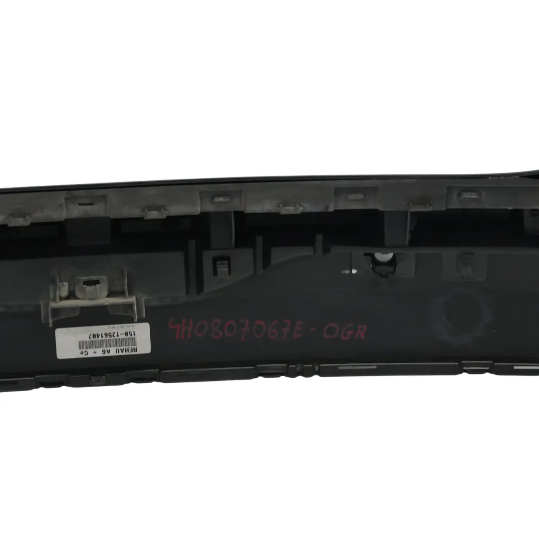 Bumper Trim Cover PDC Parktronic Oolong Grey Metallic - Z7U to Audi A8 D4 Rear with Part number 4H0807067E Audi A8 D4 Rear Bumper Trim Cover PDC Parktronic Oolong Grey Metallic - Z7U - SKU 4H0807067E-OGR - Part number 4H0807067E