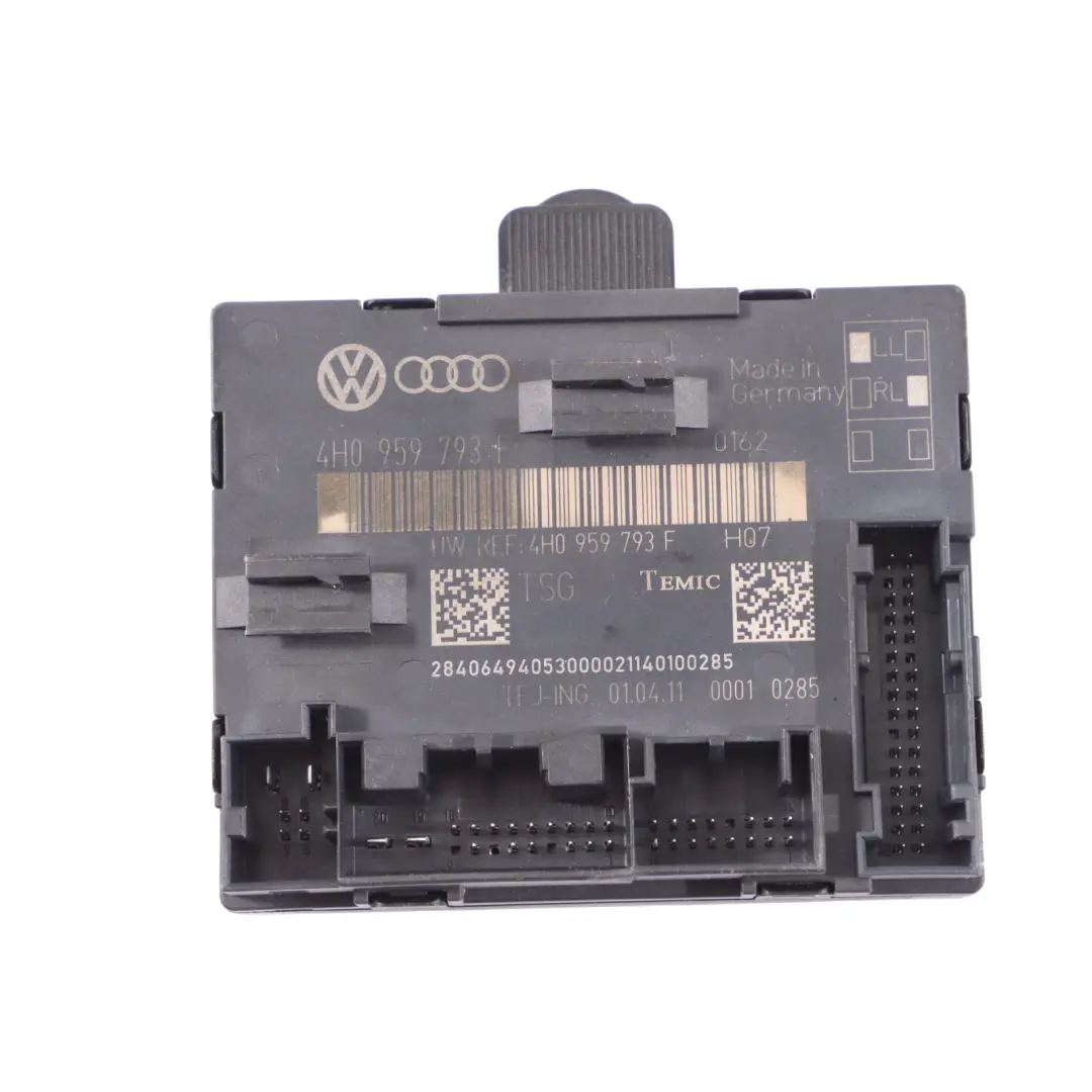 VW Touareg 7P Front Door Control Module Unit ECU Driver's Side - SKU 4H0959793F - Part number 4H0959793F