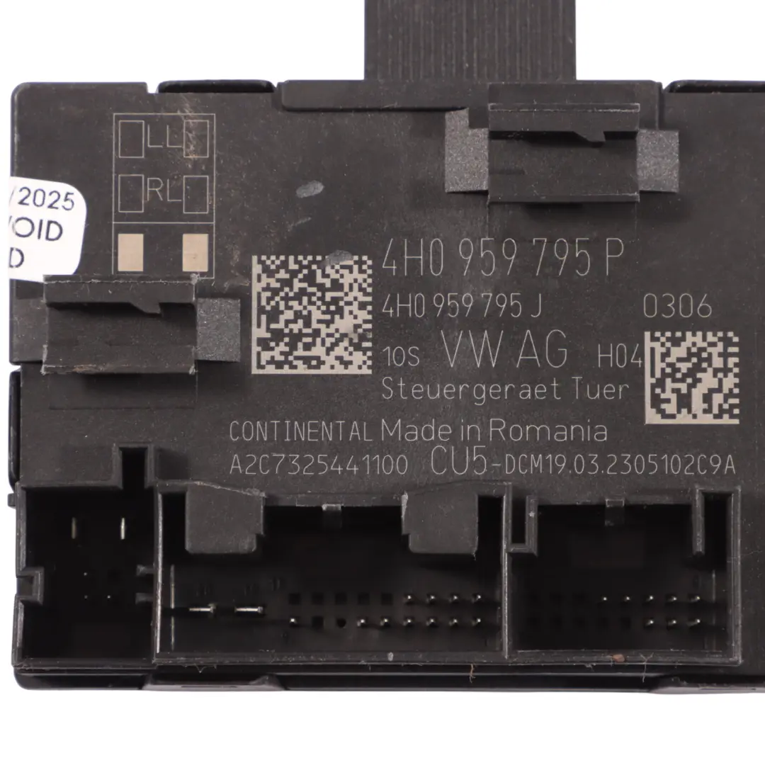 7P Module De Commande De Porte Arrière Gauche Droite pour VW Touareg à propos du numéro de pièce 4H0959795P VW Touareg 7P Module De Commande De Porte Arrière Gauche Droite - SKU 4H0959795P - Numéro de pièce 4H0959795P