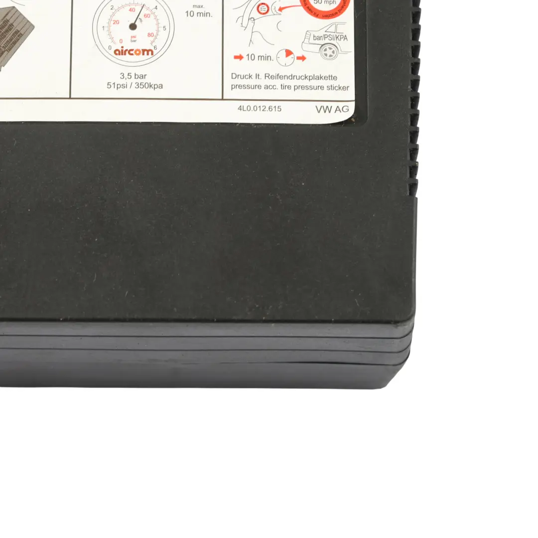 Tire Tyre Repair Air Compressor Inflator Pump to Audi Q5 8R Q7 4L with Part number 4L0012615 Audi Q5 8R Q7 4L Tire Tyre Repair Air Compressor Inflator Pump - SKU 4L0012615-1 - Part number 4L0012615