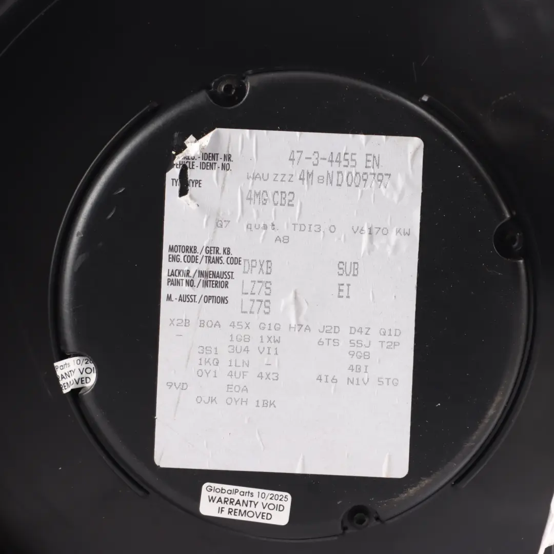 4M Rear Centre Subwoofer Boot Trunk Bass Speaker to Audi Q7 with Part number 4M0035621M Audi Q7 4M Rear Centre Subwoofer Boot Trunk Bass Speaker - SKU 4M0035621M-1 - Part number 4M0035621M