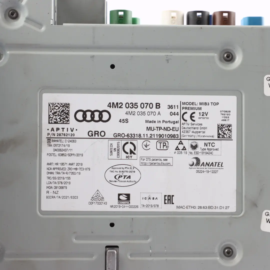 Audi Q7 4M Multimedia Navigation Player Radio Audio Head Unit - SKU 4M2035070B - Part number 4M2035070B