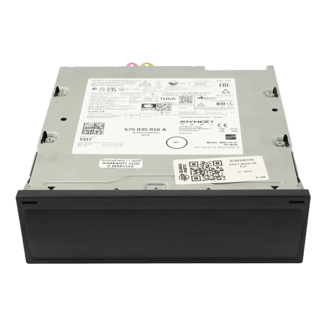 Seat Ibiza Mk5 KJ1 Autoradio CD Multimédia Unité Principale - SKU 575035816A - Numéro de pièce 575035816A