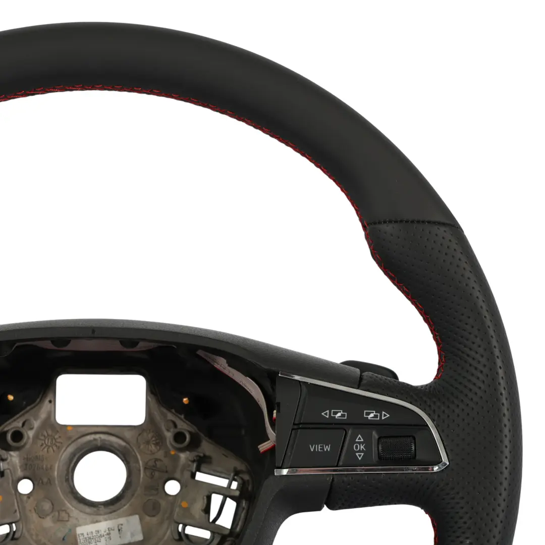 5F Ibiza Mk5 FR Volante NUOVO In Pelle Fondo Piatto per Seat Leon con numero di parte 575419091J Seat Leon 5F Ibiza Mk5 FR Volante NUOVO In Pelle Fondo Piatto - SKU 575419091J-1 - Numero di parte 575419091J