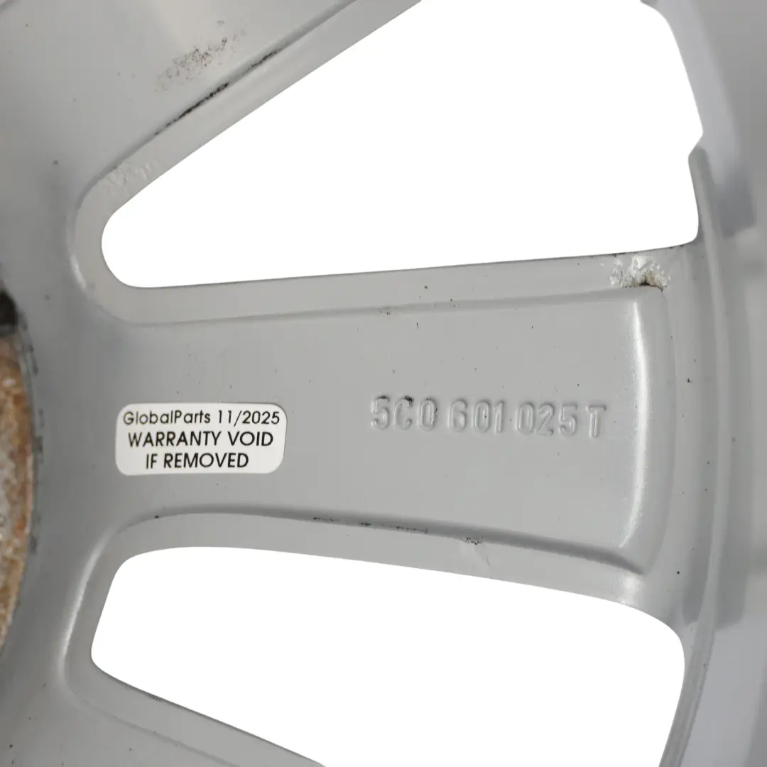 VW Volkswagen New Beetle Felga Aluminiowa Srebrna 16" 6,5J ET:44 - SKU 5C0601025T-2 - Numer Części 5C0601025T