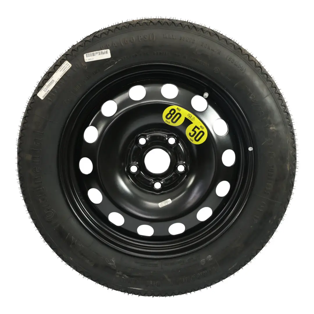 Volkswagen Golf Mk7 Roue De Secours Acier R16 Pneu 125/90 3JX16 - SKU 5C0601027C - Numéro de pièce 5C0601027C