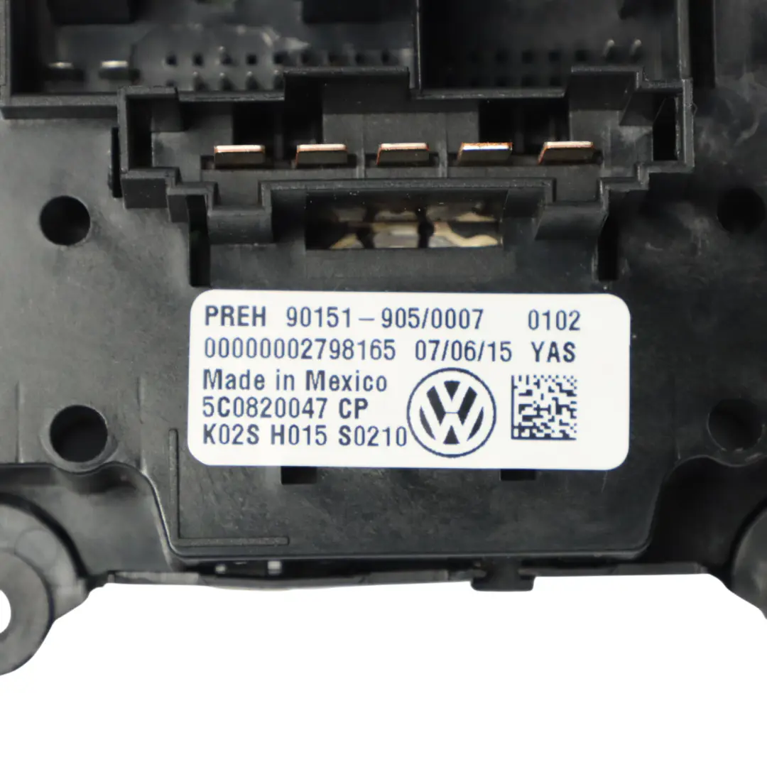 5C Heizung Klima Bedienfeld A/C Schalter für Volkswagen VW New Beetle mit Teilenummer 5C0820047CP Volkswagen VW New Beetle 5C Heizung Klima Bedienfeld A/C Schalter - SKU 5C0820047CP - Teilenummer 5C0820047CP