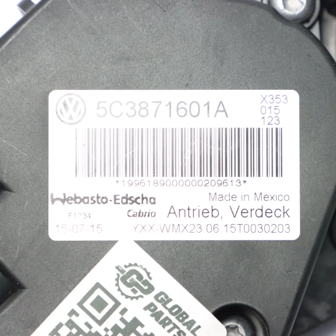 Moteur Du Toit Pliant Webasto pour Volkswagen VW New Beetle à propos du numéro de pièce 5C3871601A Volkswagen VW New Beetle Moteur Du Toit Pliant Webasto - SKU 5C3871601A - Numéro de pièce 5C3871601A