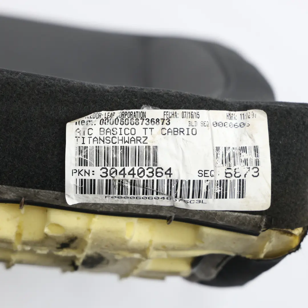 5C Cabrio Rear Seat Bench Titan Black Cloth Fabric to Volkswagen Beetle with Part number 5C3885405R Volkswagen Beetle 5C Cabrio Rear Seat Bench Titan Black Cloth Fabric - SKU 5C3885405R - Part number 5C3885405R