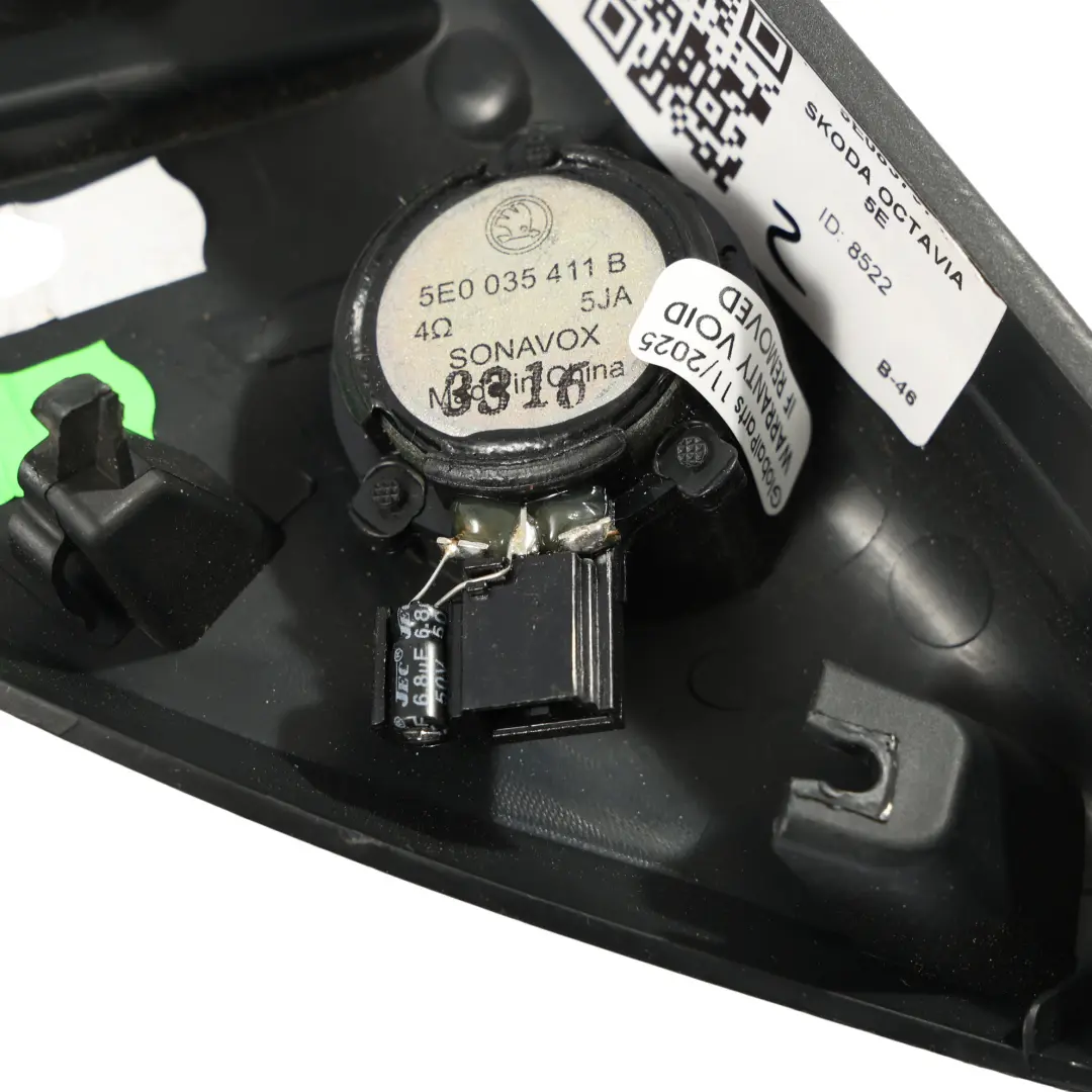 Skoda Octavia Mk3 5E Tür Lautsprecher Hochtöner Abdeckung Vorne Rechts - SKU 5E0837974 - Teilenummer 5E0837974