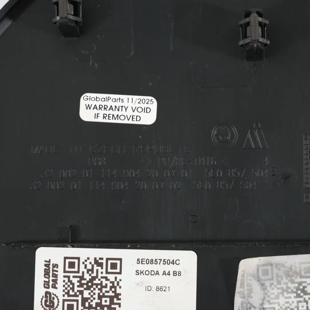 Skoda Octavia 3 Panneau Latérale Droite Du Tableau De Bord - SKU 5E0857504C - Numéro de pièce 5E0857504C