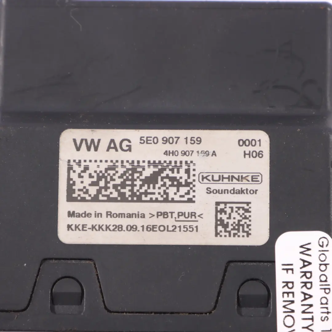 Aufprallgeräusch Steuergerät ECU für Skoda Octavia 5E Audi A8 D4 mit Teilenummer 5E0907159 Skoda Octavia 5E Audi A8 D4 Aufprallgeräusch Steuergerät ECU - SKU 5E0907159 - Teilenummer 5E0907159